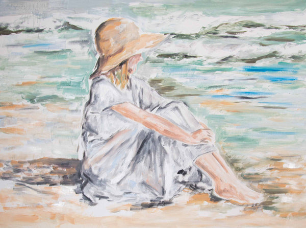 Limitierter Kunstdruck „Sitzende Frau am Meer“