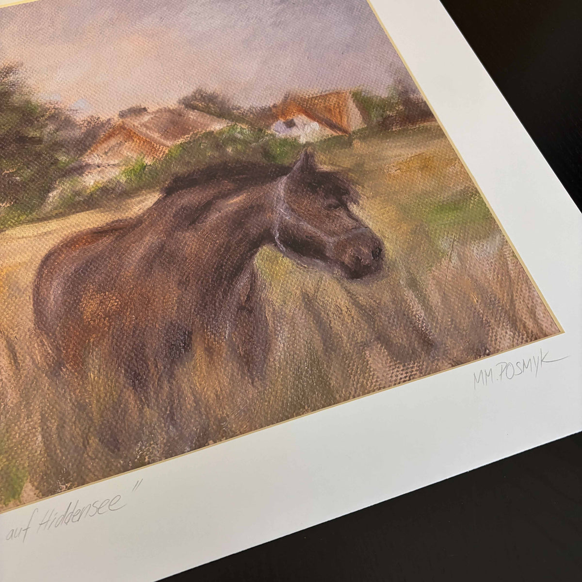 Limitierter Kunstdruck „Grasendes Pferd auf Hiddensee“