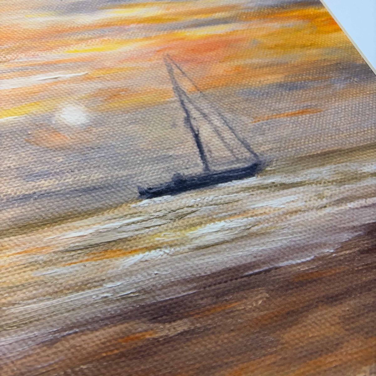 Limitierter Kunstdruck „Sonnenuntergang mit Segelboot“