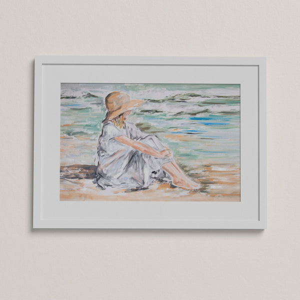 Limitierter Kunstdruck „Sitzende Frau am Meer“